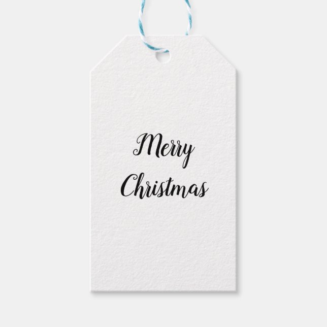 Simple minimal elegant  merry christmas gift tag (Front)