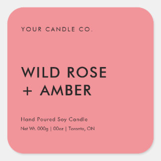 Simple Minimal Elegant Modern Packaging Pink Square Sticker