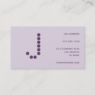 Simple Minimal Elegant Pastel Soft Purple Grey Business Card