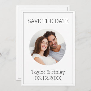  Simple Minimal Elegant Personalised Photo Wedding Invitation