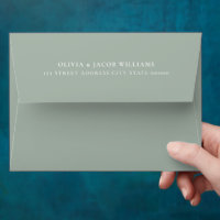 Simple Minimal Elegant Sage Green Return Address
