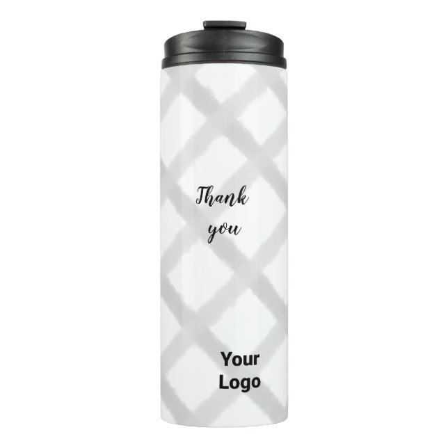 Simple minimal elegant thank you elegant custom  c thermal tumbler (Front)