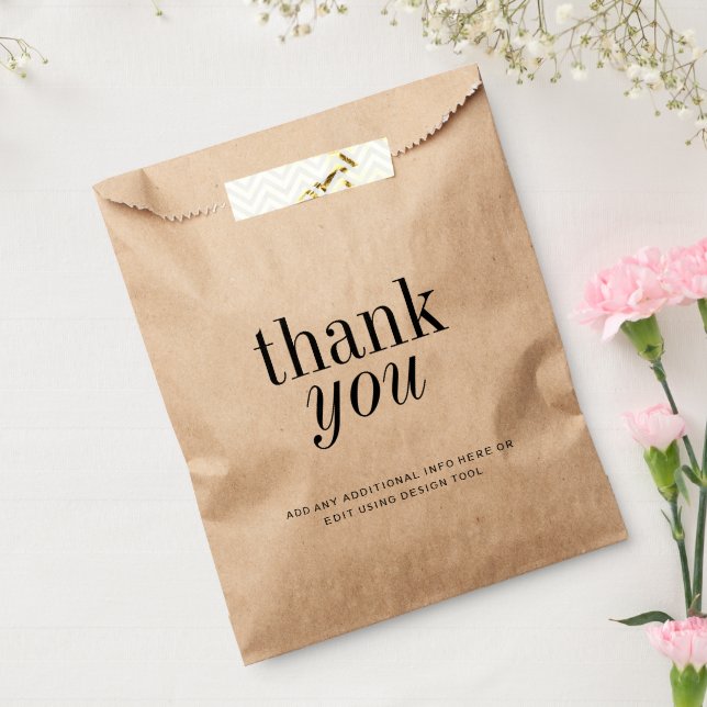 Simple Minimal Elegant Thank You Favour Bags (Sealed)