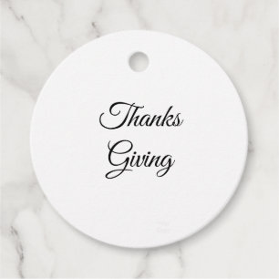 Simple minimal elegant thanks giving gift tag