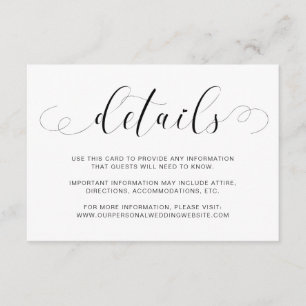 Simple Minimal Elegant Typography Modern Wedding Enclosure Card