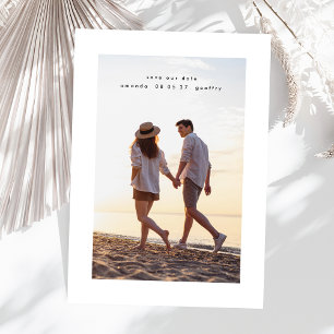 simple minimal elegant wedding photo save the date