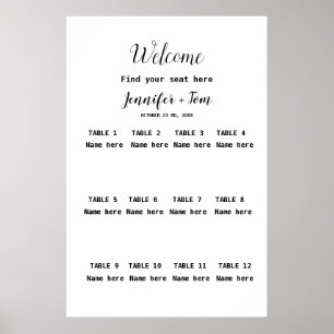 SIMPLE MINIMAL ELEGANT WEDDING SEATING CHART
