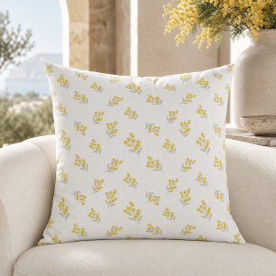 Simple Minimal Elegant Yellow Flower Cushion