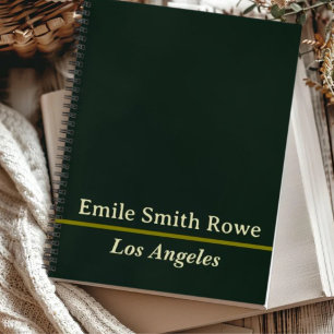 Simple Minimal Entrance Green Spiral Notebook