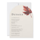 Simple Minimal Fall Leaf Cream Wedding Details And