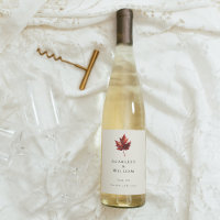 Simple Minimal Fall Leaf Cream Wedding