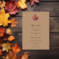 Simple Minimal Fall Leaf Terracotta We Do Wedding
