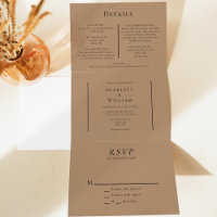 Simple Minimal Fall Leaf Terracotta Wedding