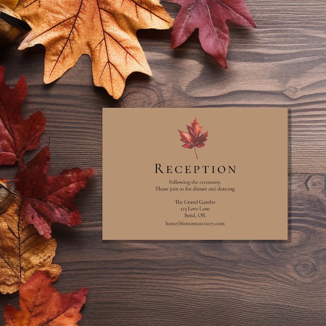 Simple Minimal Fall Terracotta Wedding Reception Enclosure Card (Creator Uploaded)
