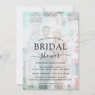 Simple Minimal Faux Vellum Photo Bridal Shower Invitation