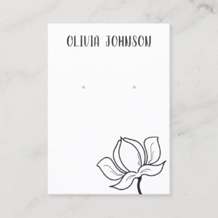 Simple Minimal Floral Jewellery Earring Display Business Card