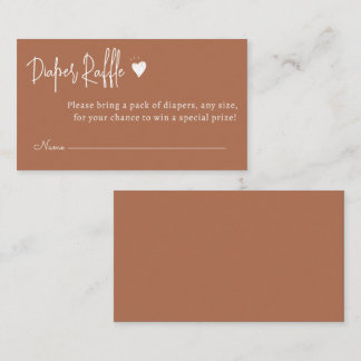 Simple Minimal Gender Neutral Diaper Raffle Enclosure Card