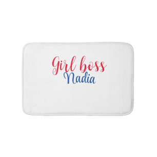simple minimal girl boss add name text image busin bath mat