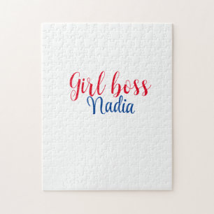 simple minimal girl boss add name text image busin jigsaw puzzle