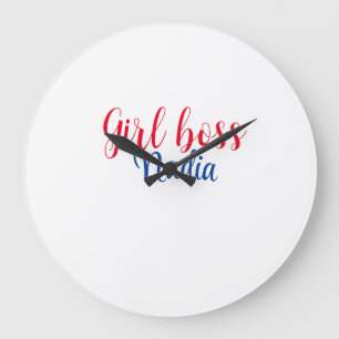 simple minimal girl boss add name text image busin large clock