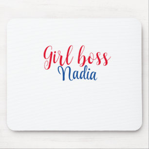 simple minimal girl boss add name text image busin mouse pad