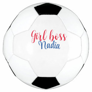 simple minimal girl boss add name text image busin soccer ball