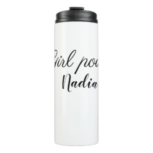 simple minimal girl power add name text image busi thermal tumbler
