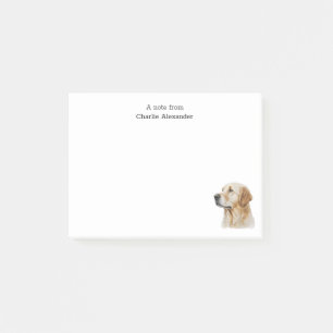 Simple Minimal Golden Retriever Personalised Post-it Notes