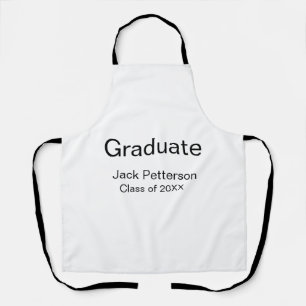simple minimal graduate add name modern class apron