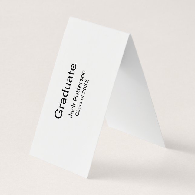 simple minimal graduate add name modern class  business card (Back)
