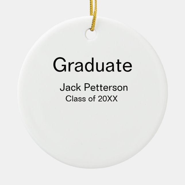 simple minimal graduate add name modern class  ceramic tree decoration (Front)