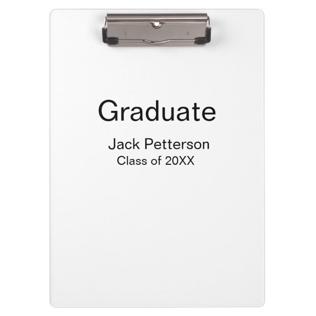simple minimal graduate add name modern class  clipboard (Front)