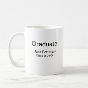 simple minimal graduate add name modern class coffee mug