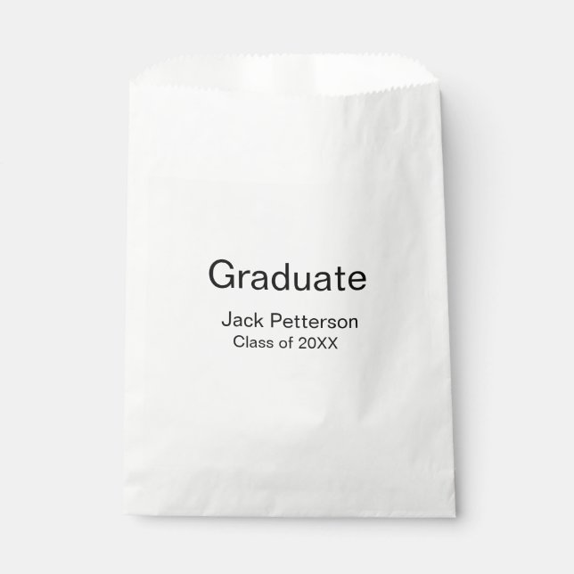 simple minimal graduate add name modern class  favour bags (Front)