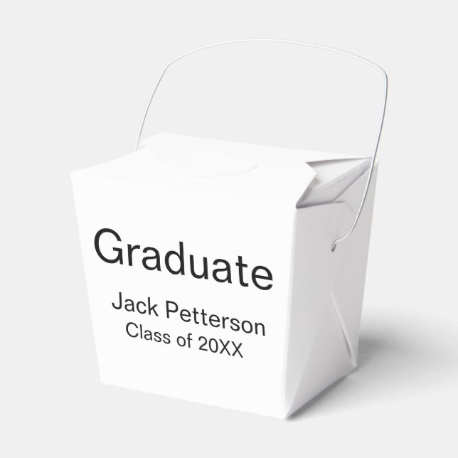 simple minimal graduate add name modern class  favour box (Front Side)