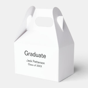 simple minimal graduate add name modern class  favour box