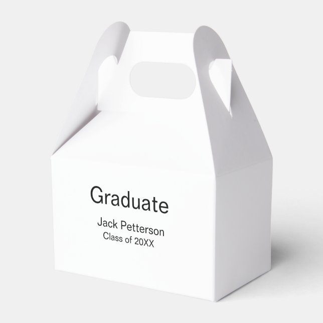 simple minimal graduate add name modern class  favour box (Front Side)