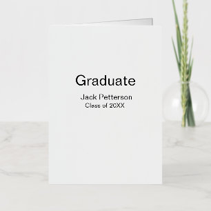 simple minimal graduate add name modern class  foil greeting card