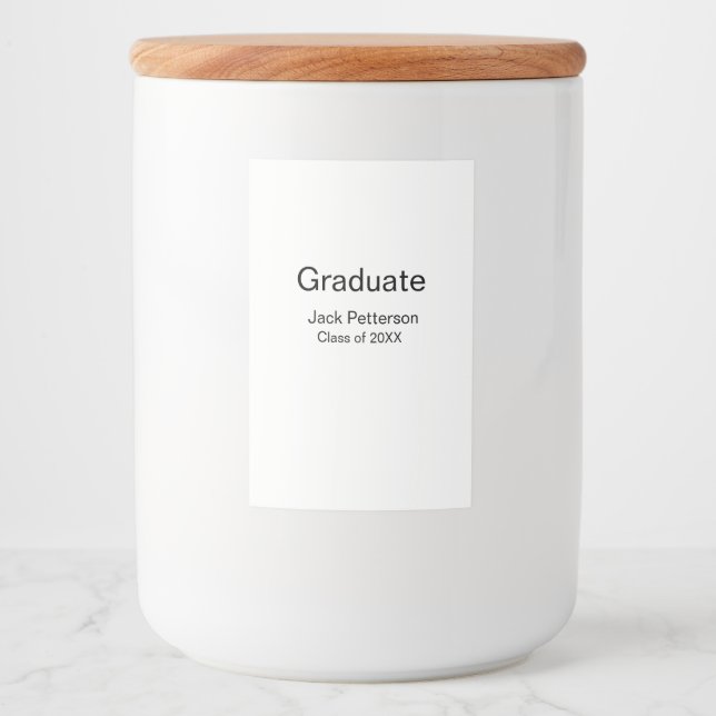 simple minimal graduate add name modern class  food label (Front)