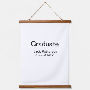 simple minimal graduate add name modern class hanging tapestry