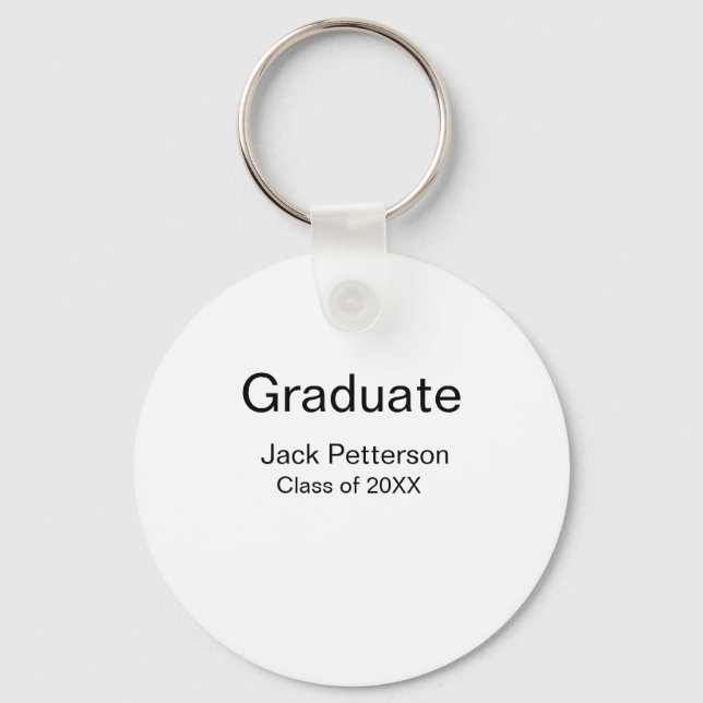 simple minimal graduate add name modern class  key ring (Front)