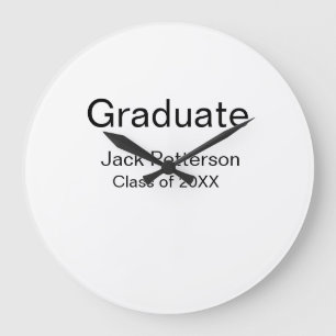 simple minimal graduate add name modern class  large clock