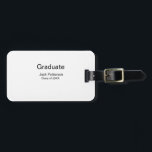 simple minimal graduate add name modern class  luggage tag<br><div class="desc">Customise template design</div>
