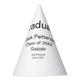 simple minimal graduate add name modern class party hat