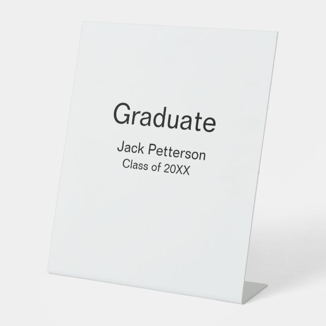 simple minimal graduate add name modern class  pedestal sign (Front)