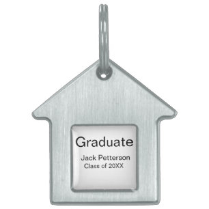 simple minimal graduate add name modern class pet ID tag