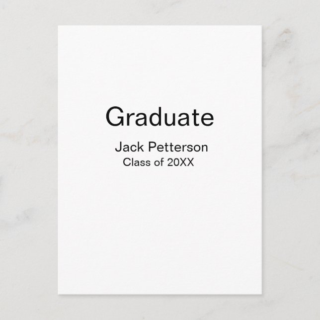 simple minimal graduate add name modern class  postcard (Front)