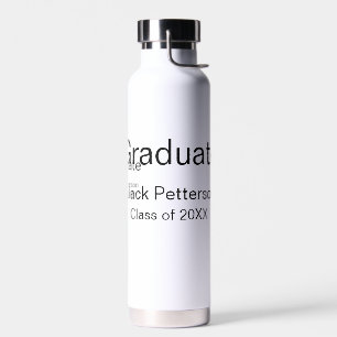 simple minimal graduate add name modern class water bottle
