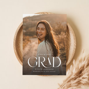 Simple Minimal Graduate Photo Graduation Postcard