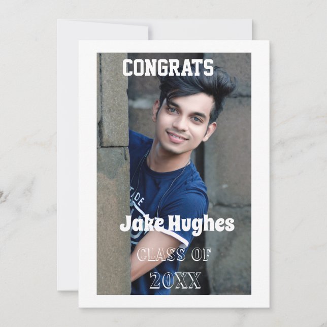 Simple Minimal Graduation Invitation (Front)